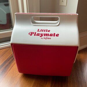Vintage Igloo Little Playmate Red Cooler Flip Lid Push Button Lunchbox
